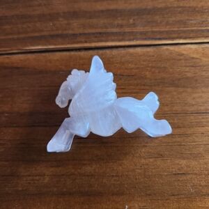Rose Quartz Pegasus Figurine - Unique
